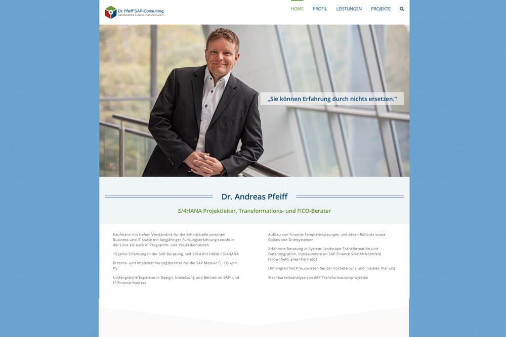 Website Andreas Pfeiff